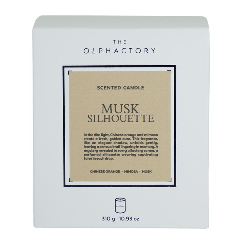 Свеча ароматическая the olphactory, white insignia, musk silhouette, 60 ч