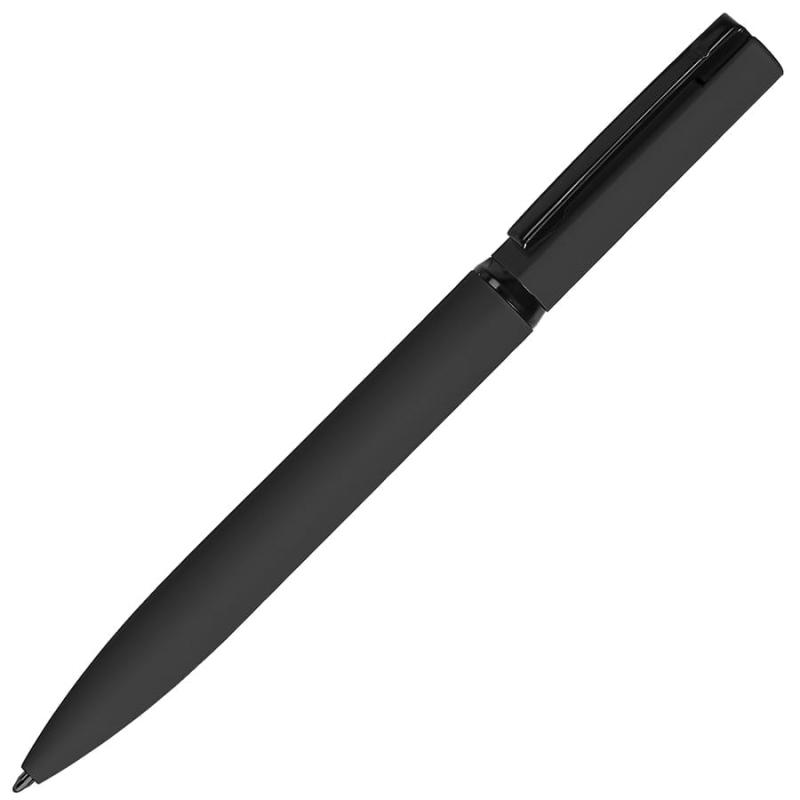 MIRROR BLACK, ручка шариковая, голубой, металл, софт- покрытие