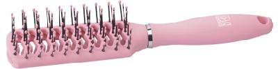 Щетка Dewal Beauty серия "Клубничная глазурь" продувная с пластиковым штифтом, прямоугольная