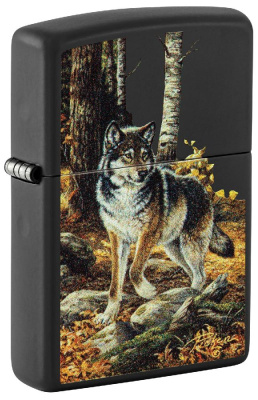 Зажигалка ZIPPO Linda Picken с покрытием Black Matte, латунь, овая, 38x13x57 мм