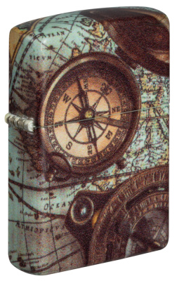 Зажигалка ZIPPO Compass Design с покрытием 540 Matte, латунь, 38x13x57 мм