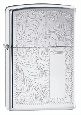 Зажигалка ZIPPO Venetian® с покрытием High Polish Chrome, латунь, 38x13x57 мм
