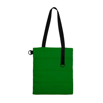 Шоппер Superbag Bubble New, стёганый, со скрытой магнитной кнопкой (зеленый с черным)