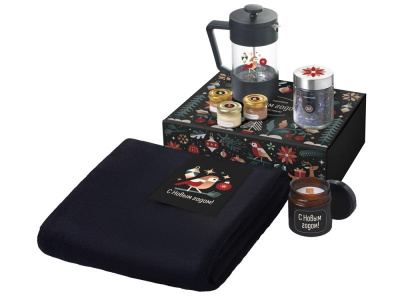 Подарочный набор Re:Moments с пледом, френчпрессом и медом