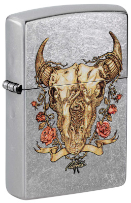 Зажигалка ZIPPO Rick Rietveld с покрытием Street Chrome, латунь, 38x13x57 мм