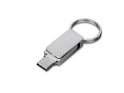 USB 3.0- флешка Mercury на 128 Гб с поворотным механизмом и дополнительным разъемом Type-C