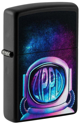 Зажигалка ZIPPO Astronaut с покрытием Black Matte, латунь, овая, 38x13x57 мм
